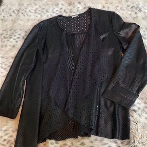 Chico’s. Black faux leather jacket